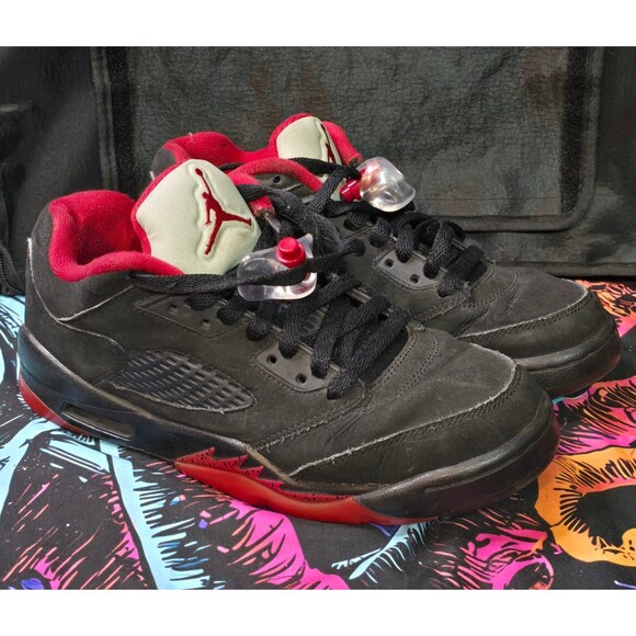 Nike Other - Nike Air Jordan 5 V Retro Low Alternate 90 Black Red 314338-001 Shoes  Sz 6.5Y
